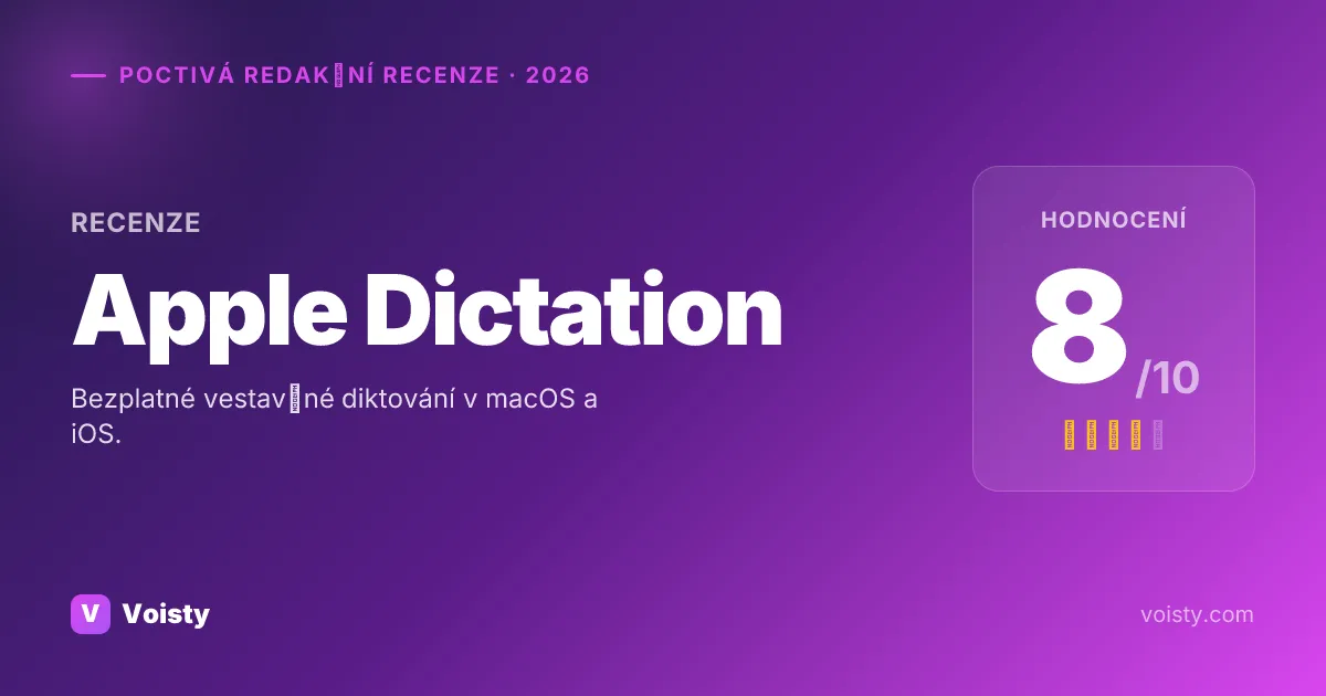 Poctivá recenze Apple Dictation