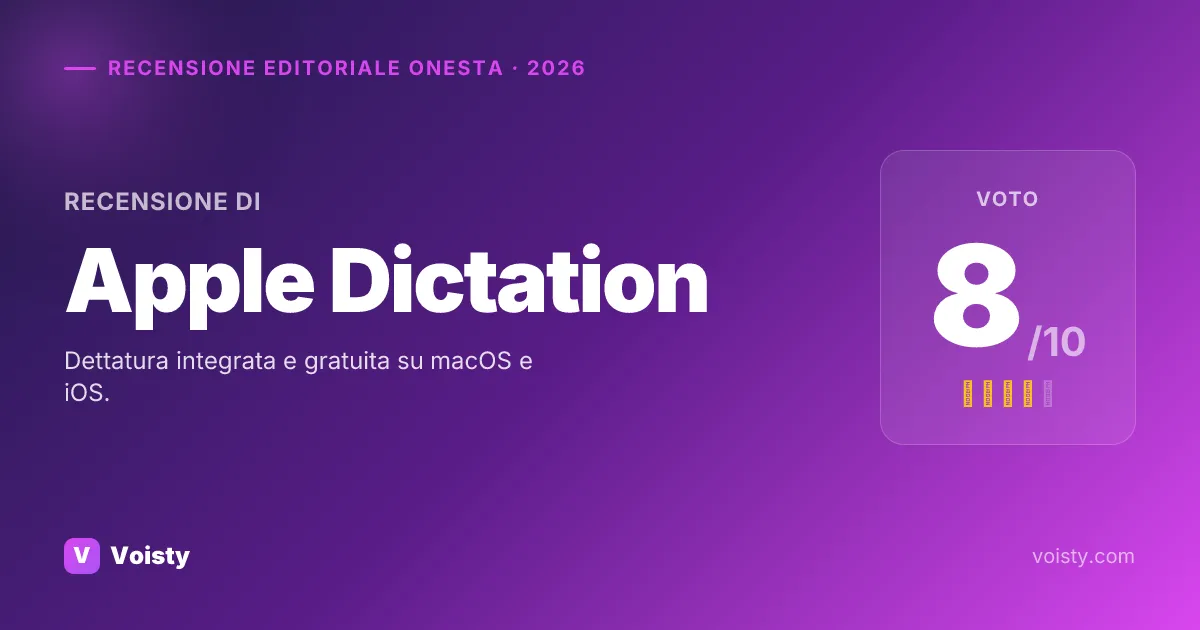 Recensione onesta di Apple Dictation