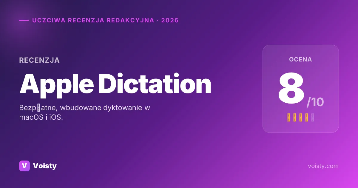Uczciwa recenzja Apple Dictation