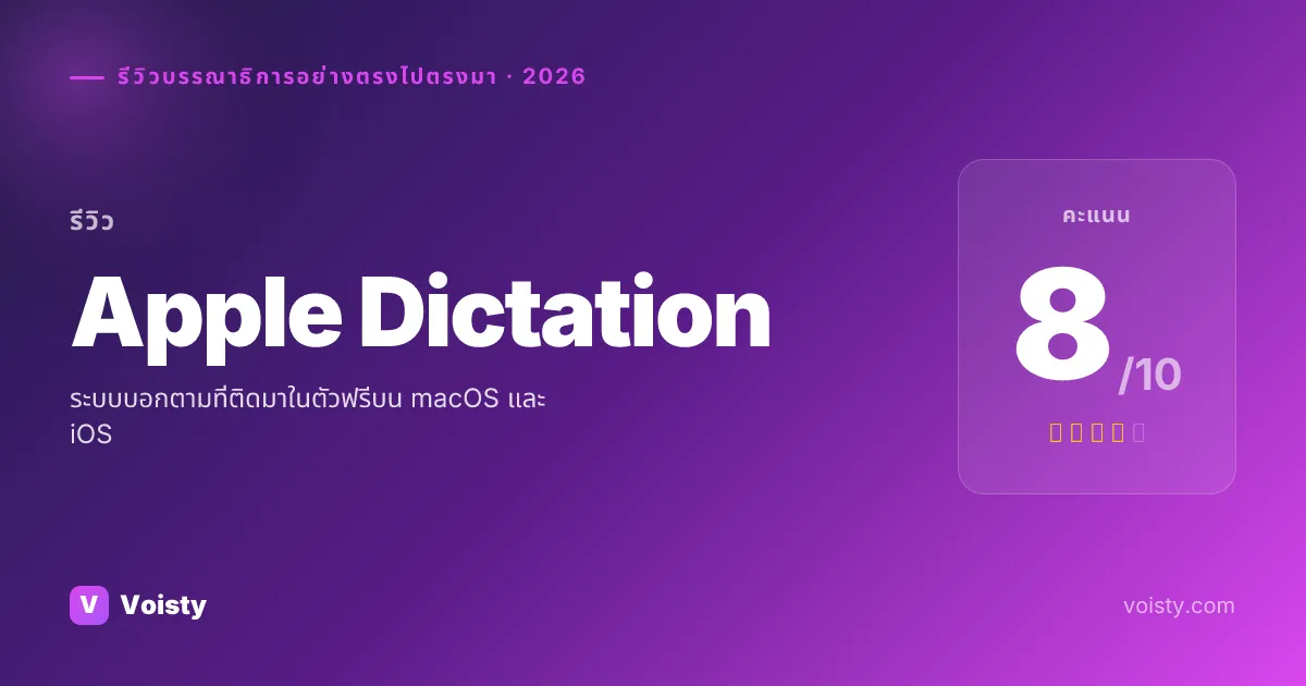 รีวิวที่ซื่อสัตย์ของ Apple Dictation