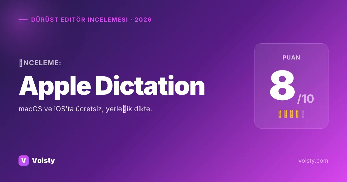 Apple Dictation dürüst inceleme