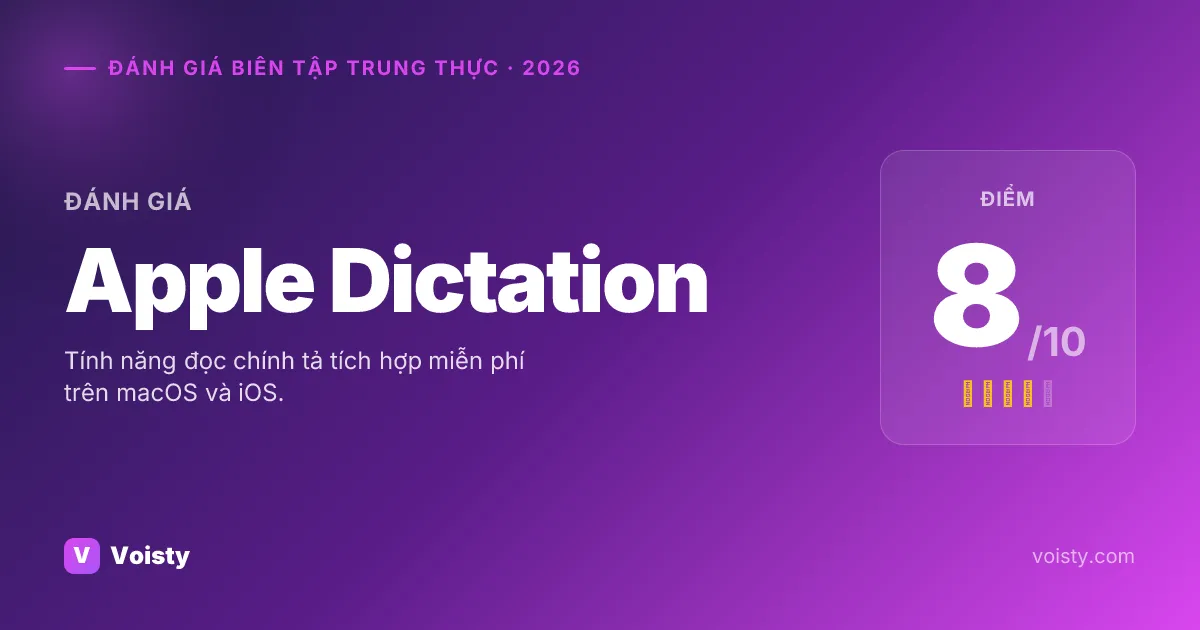 Đánh giá trung thực Apple Dictation