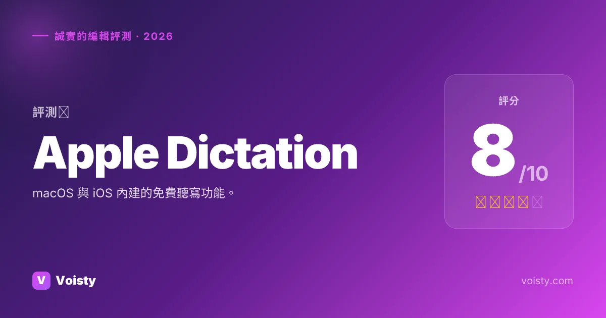 Apple Dictation 誠實評測