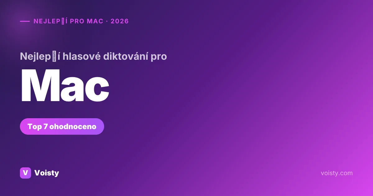Nejlepší hlasové diktování pro Mac (2026) — Top 7 porovnaných