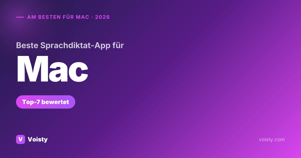 Beste Sprachdiktat-Apps für Mac (2026) — Top 7 im Vergleich