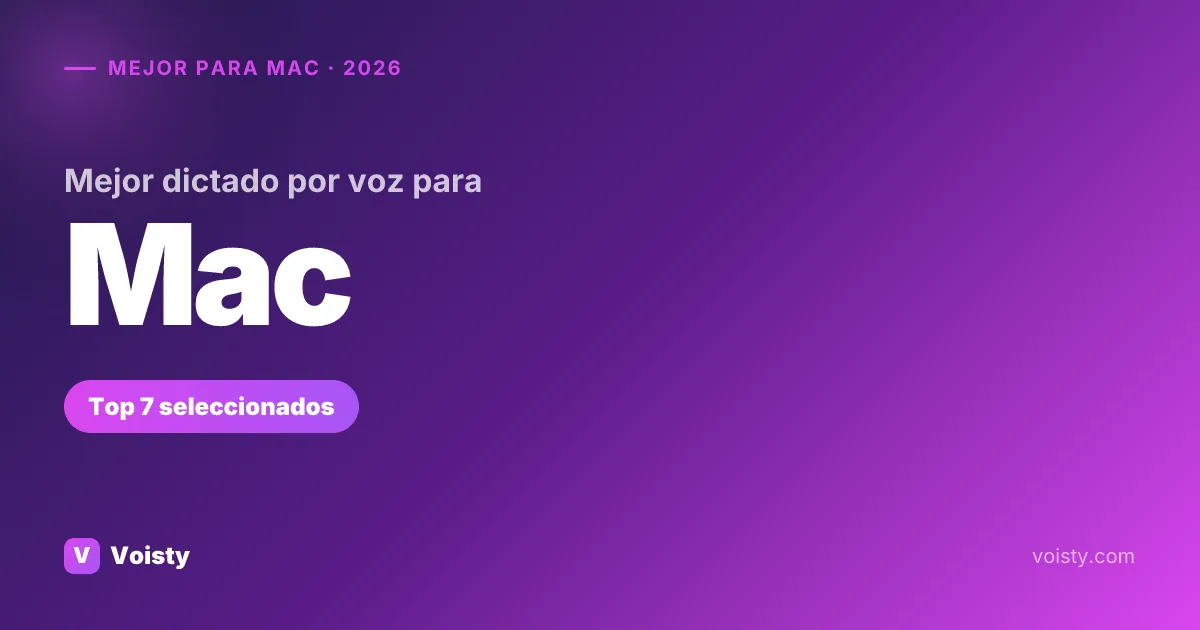 Mejor dictado por voz para Mac (2026) — 7 mejores comparados
