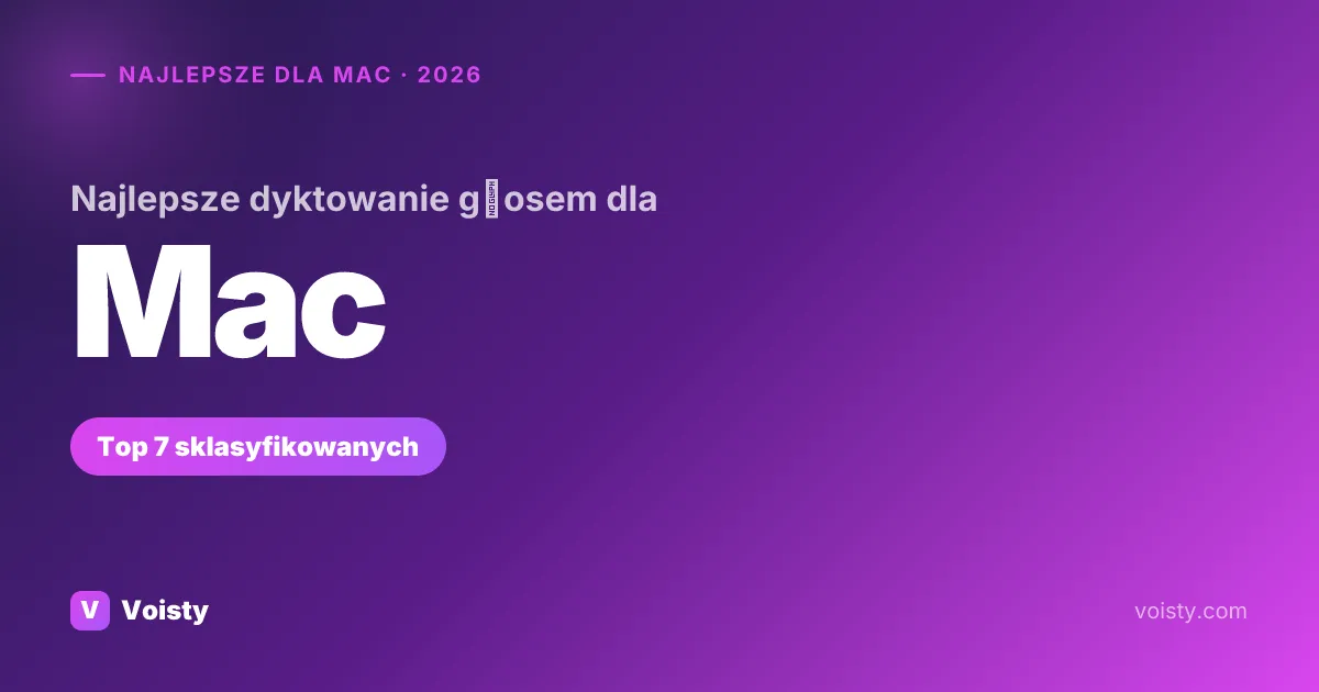 Najlepsze dyktowanie głosem dla Mac (2026) — Top 7 porównanych