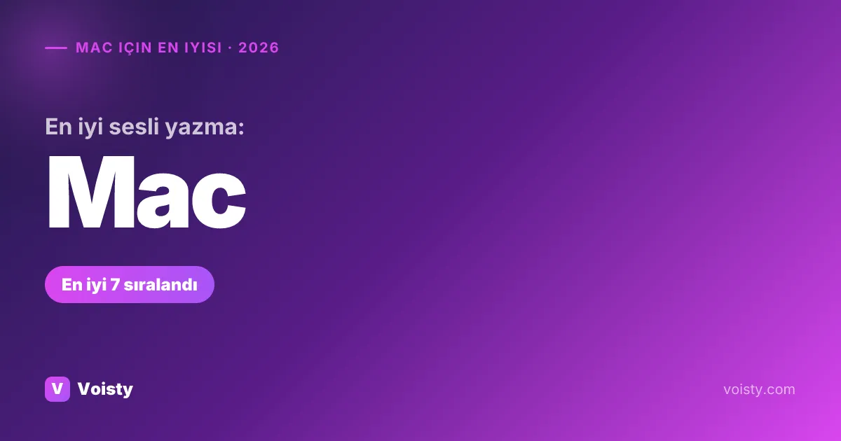 Mac için en iyi sesli yazma (2026) — Karşılaştırmalı 7 favori