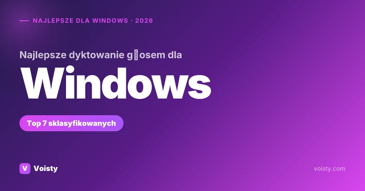 Najlepsze dyktowanie głosem dla Windows (2026) — Top 7 porównanych