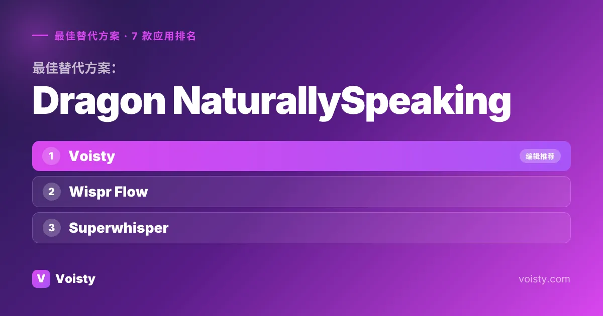 Dragon NaturallySpeaking 的最佳替代品