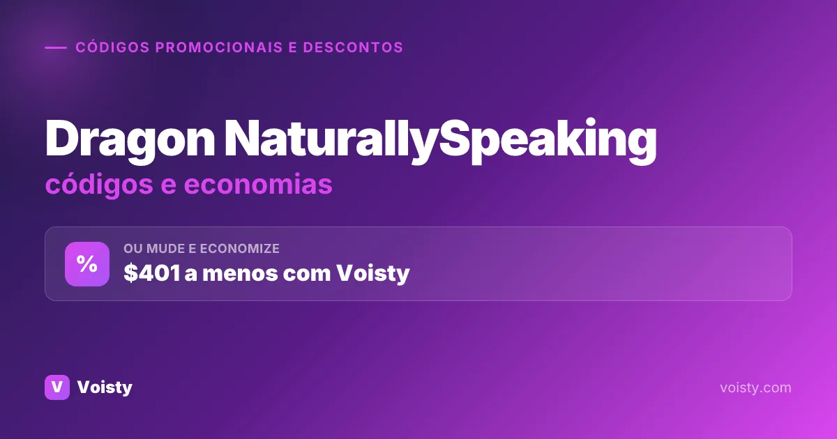Códigos promocionais Dragon NaturallySpeaking