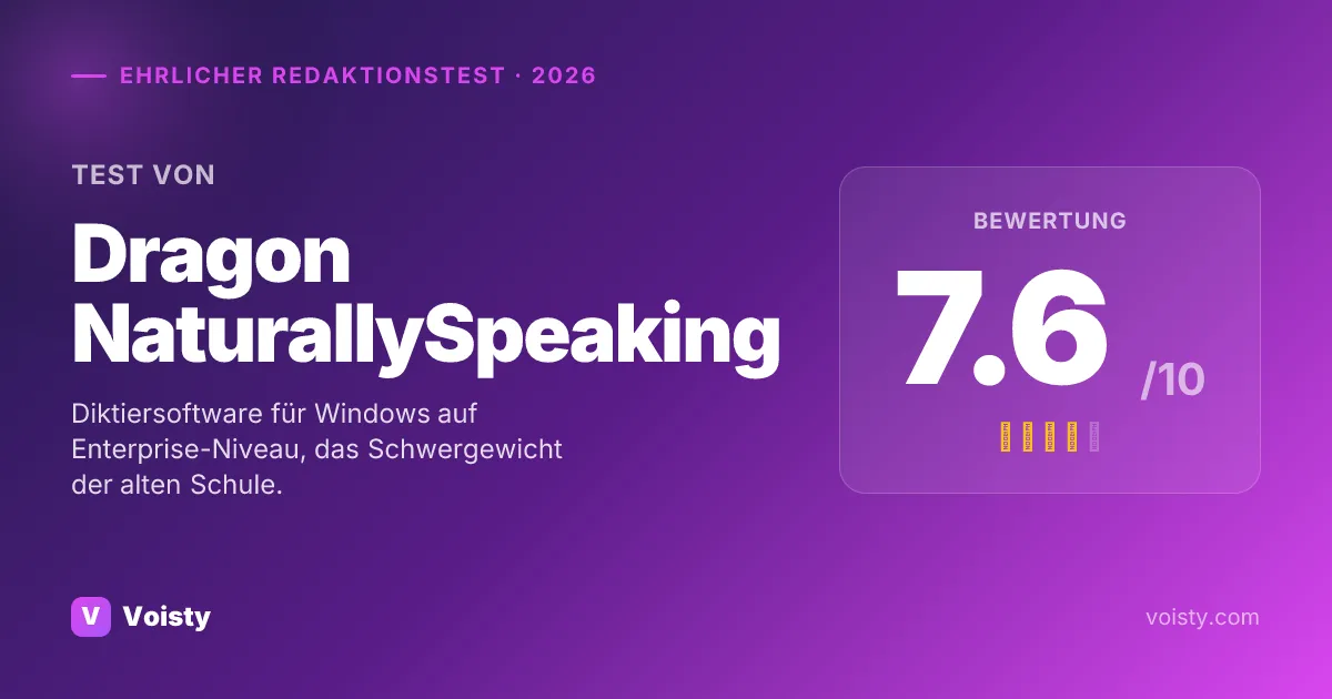 Dragon NaturallySpeaking ehrlicher Test