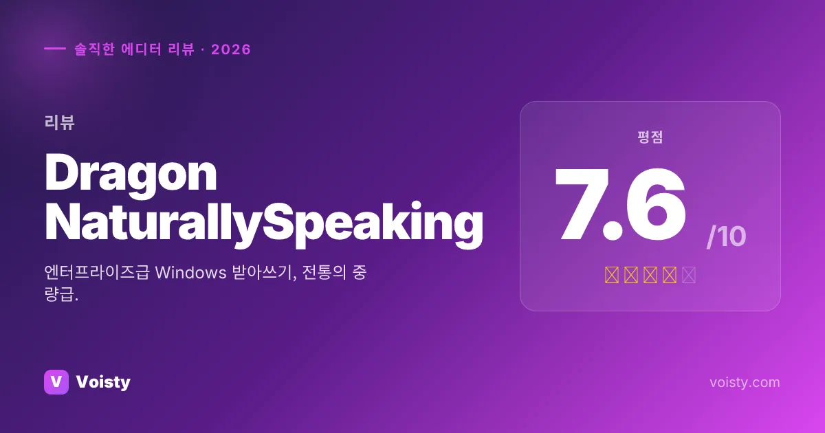 Dragon NaturallySpeaking 정직한 리뷰