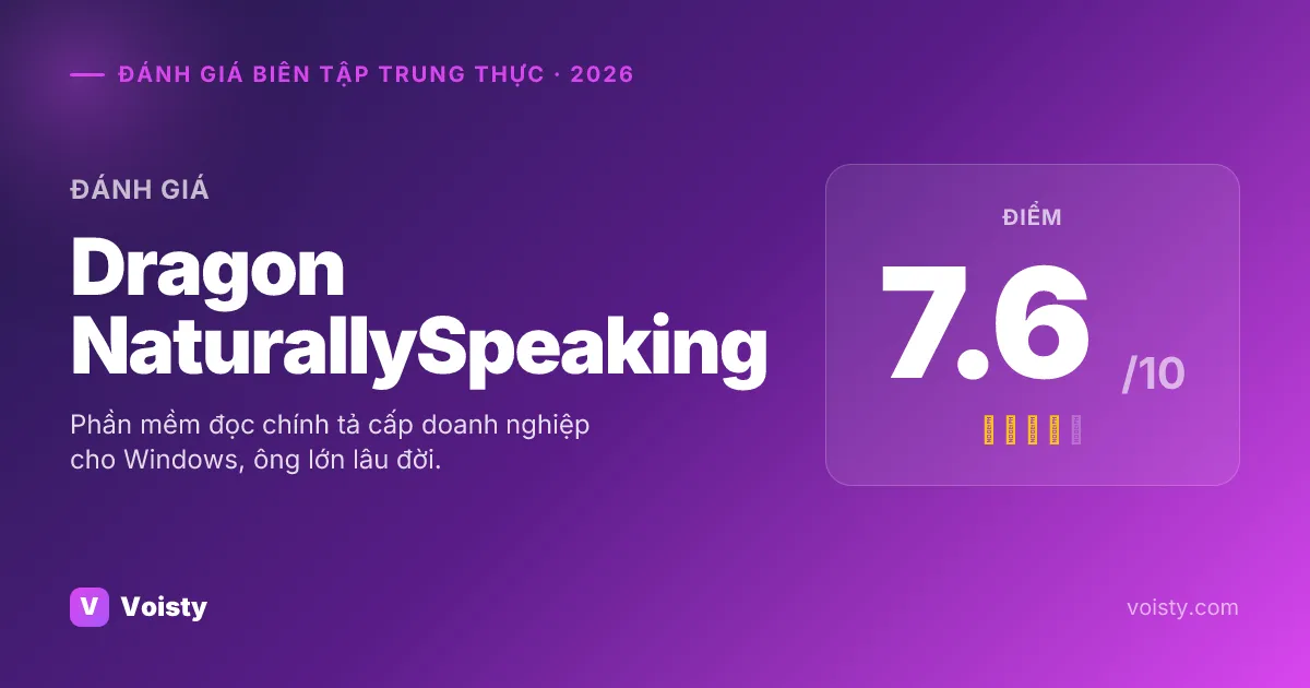 Đánh giá trung thực Dragon NaturallySpeaking