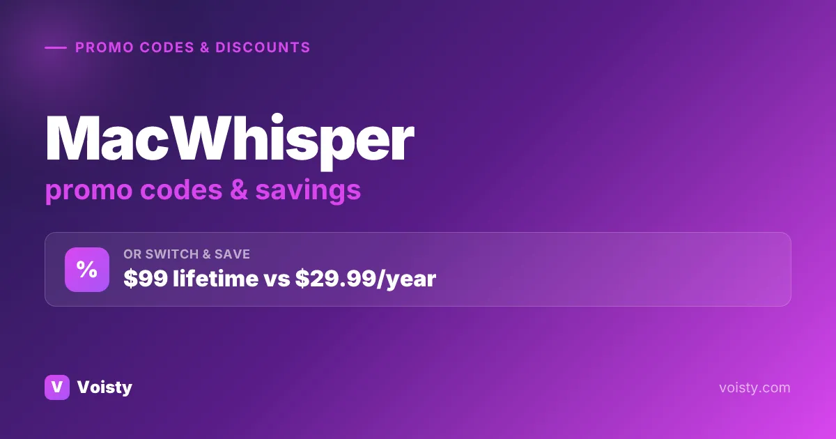 MacWhisper promo codes