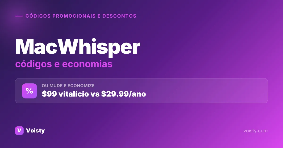 Códigos promocionais MacWhisper