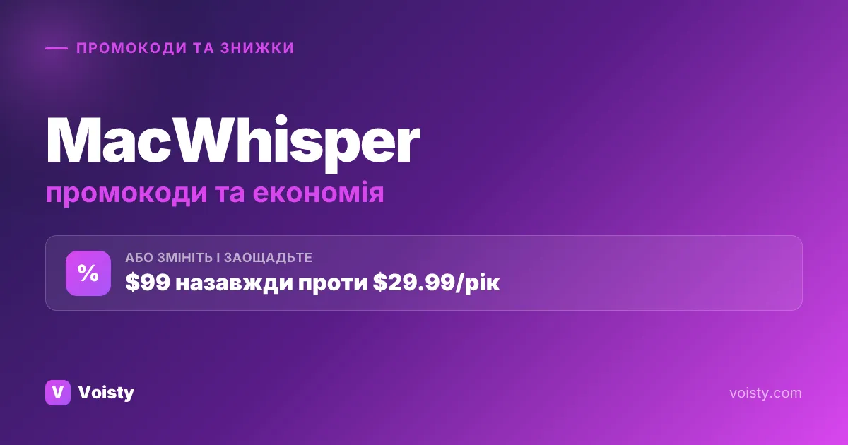 Промокоди MacWhisper