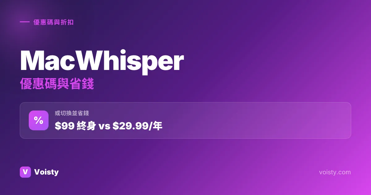 MacWhisper 促銷代碼