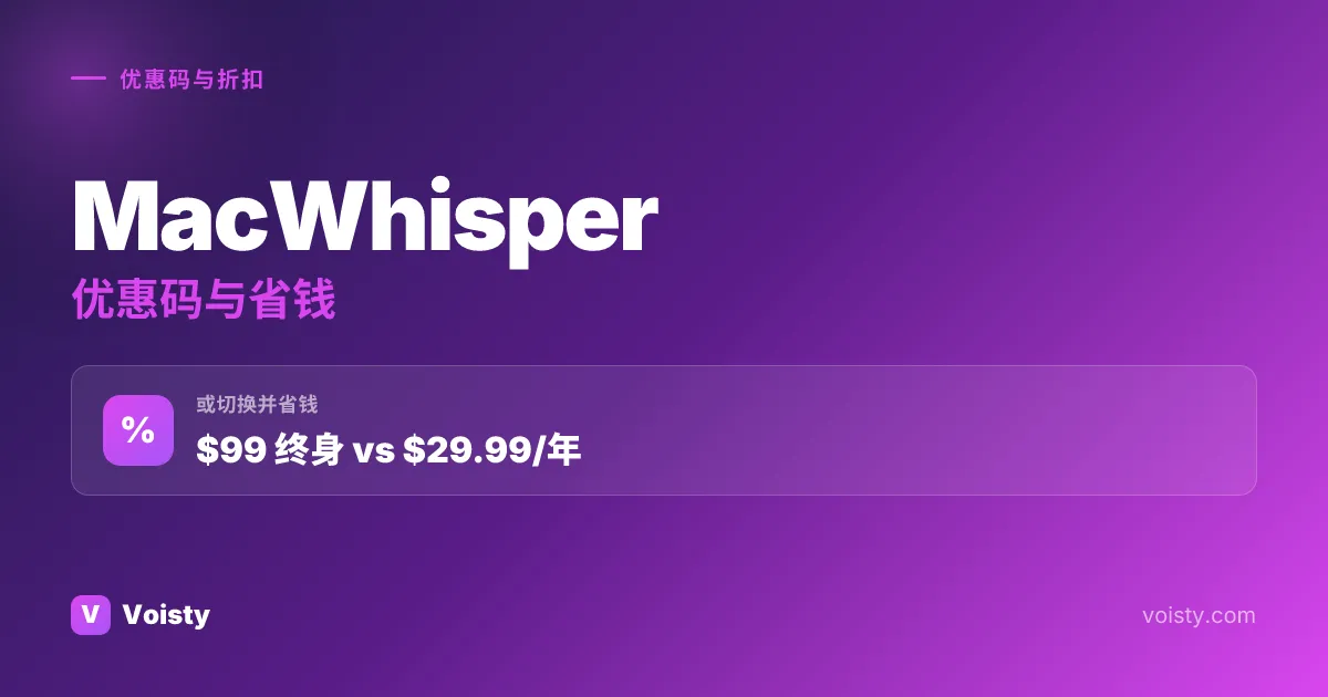 MacWhisper 促销代码