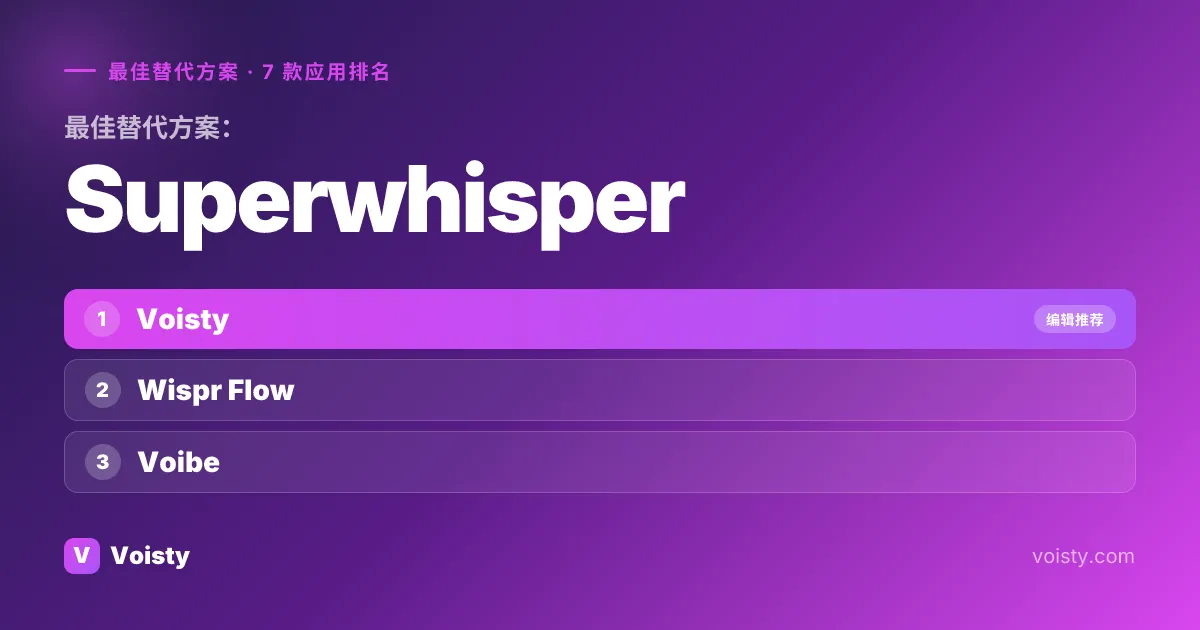 Superwhisper 的最佳替代品