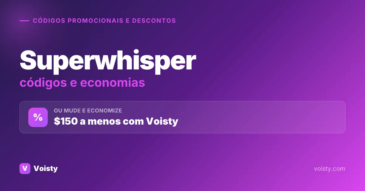 Códigos promocionais Superwhisper