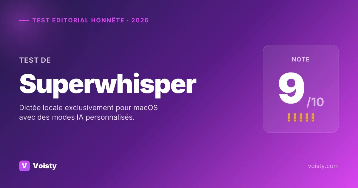 Test honnête de Superwhisper