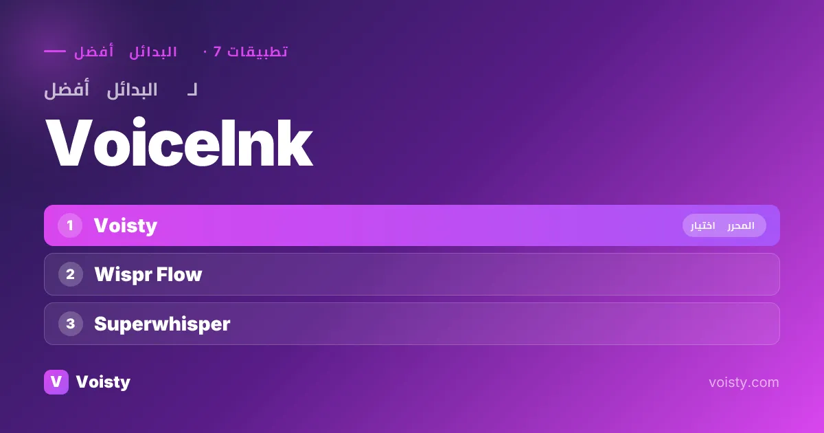 أفضل بدائل VoiceInk