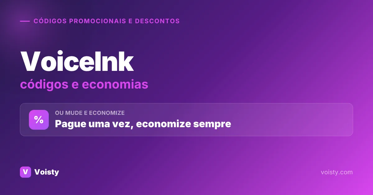 Códigos promocionais VoiceInk