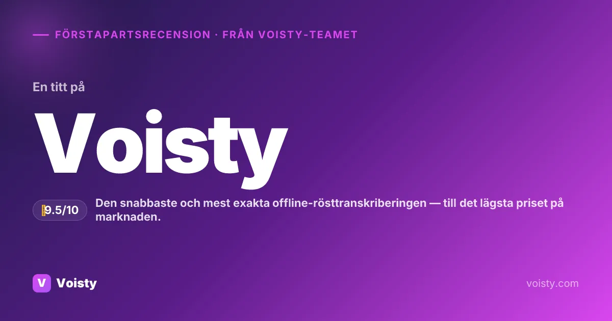 Ärlig recension av Voisty