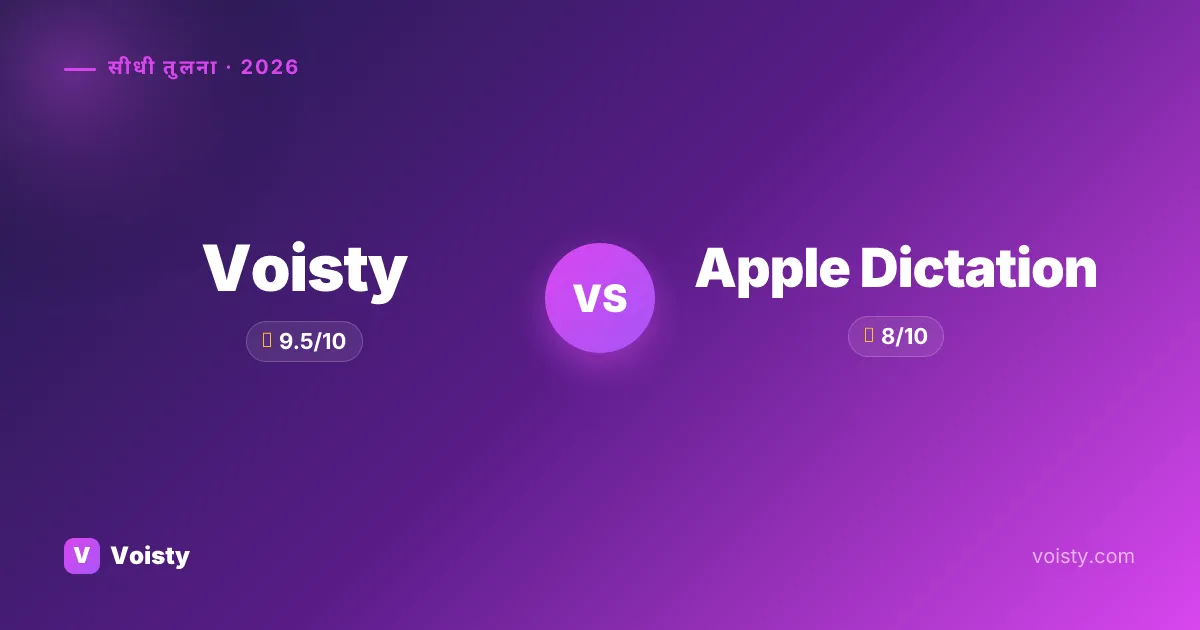 Voisty vs Apple Dictation