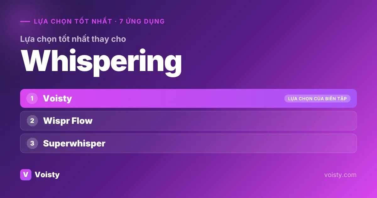 Các lựa chọn thay thế tốt nhất cho Whispering