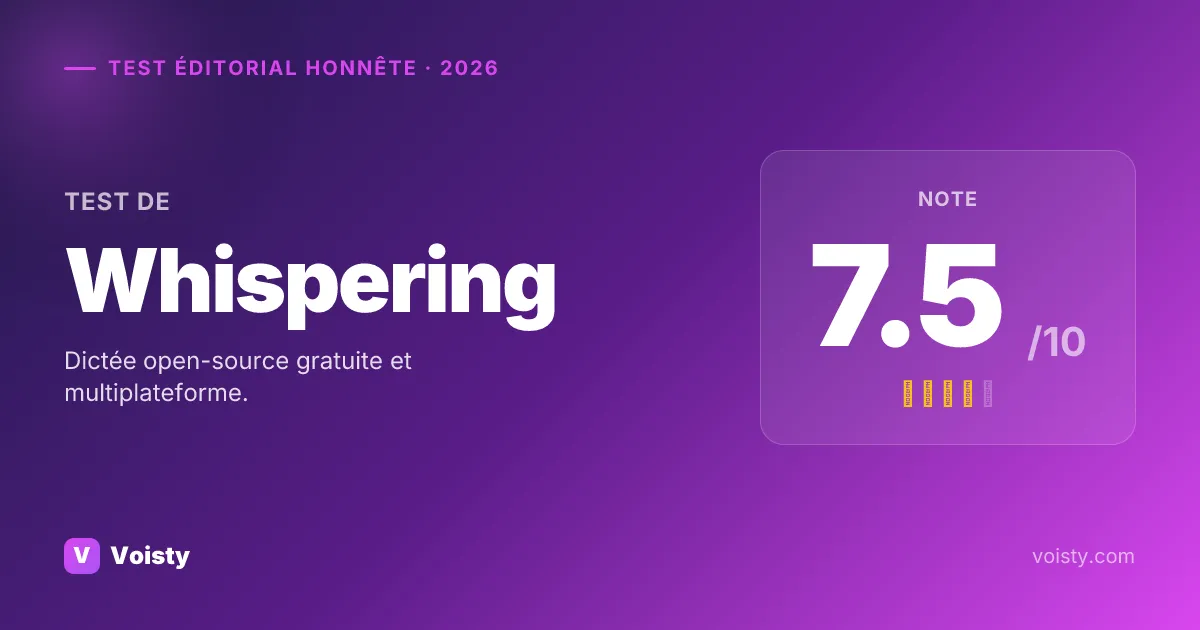 Test honnête de Whispering