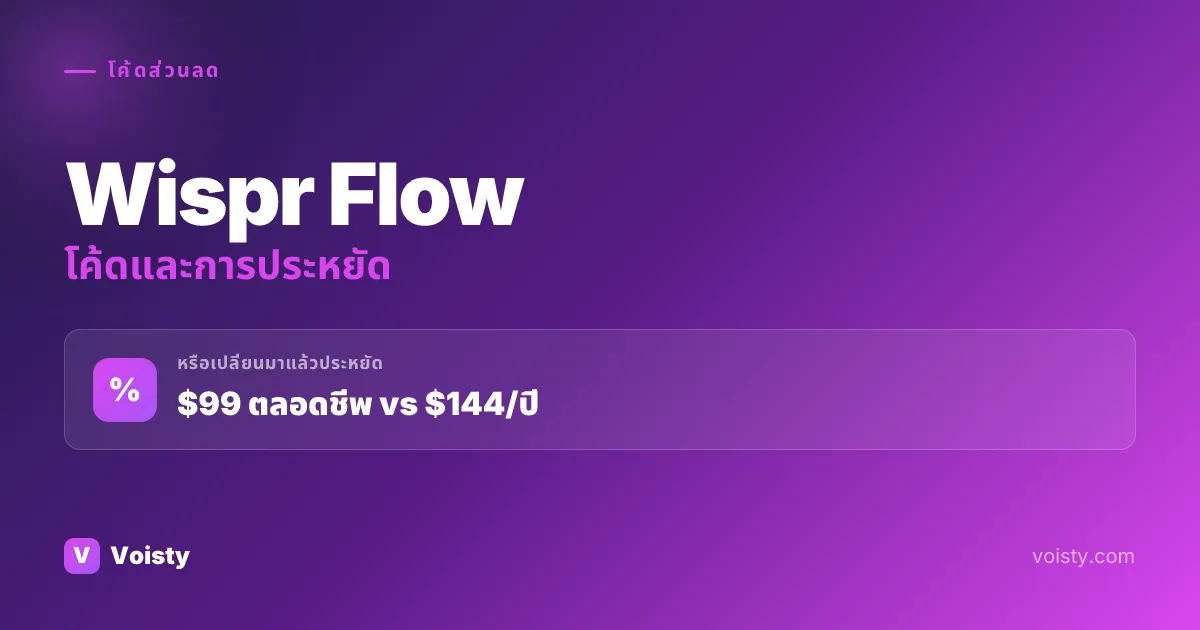 โค้ดโปรโมชั่น Wispr Flow